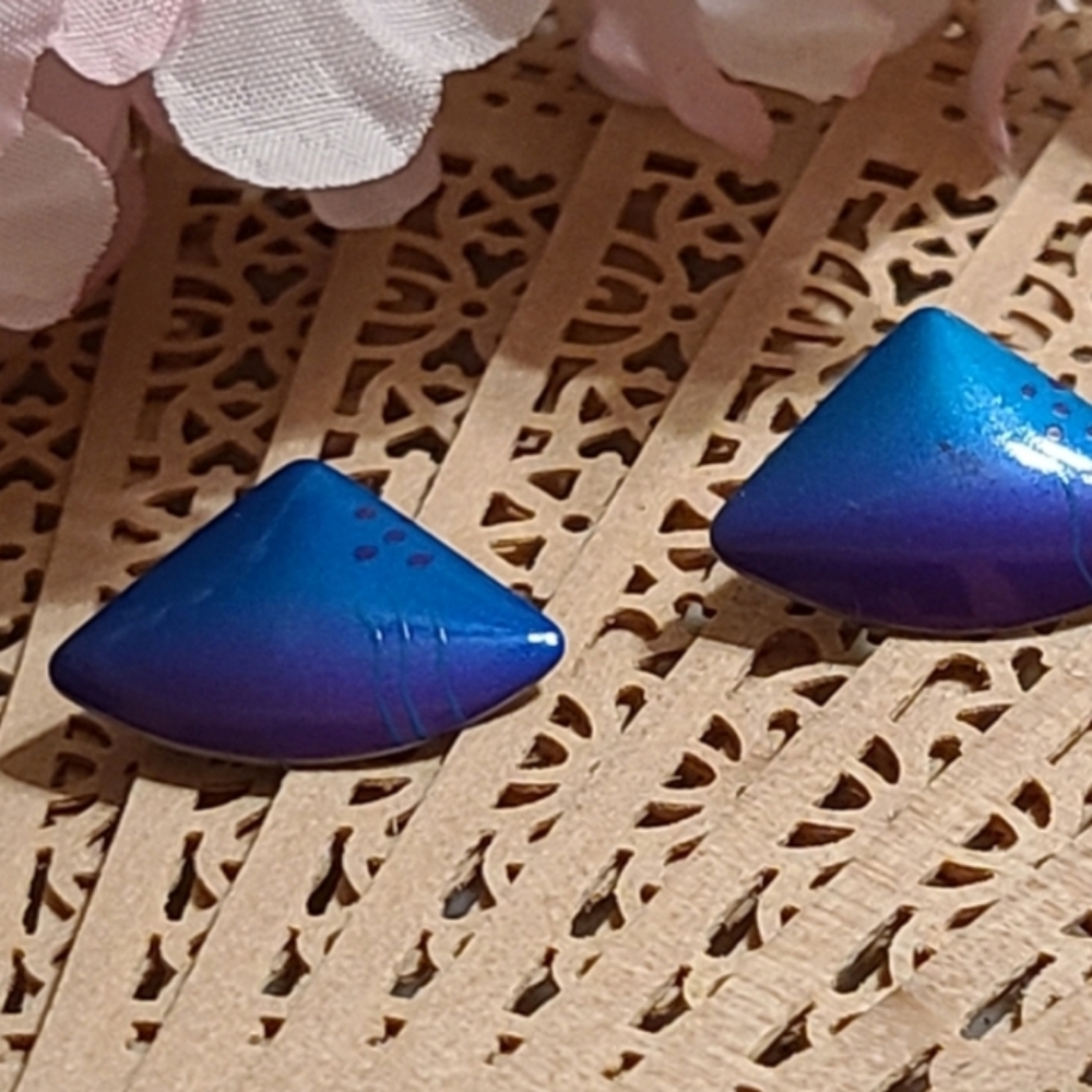 80's Style Purple & Blue Earrings Vintage earrings for sale